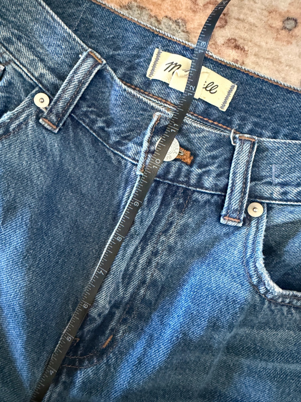 Madewell Blue Wide-Leg Cuffed Jeans - Picture 3 of 10